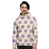 Cream And Brown Polka Dot Men's Hoodie-grizzshop