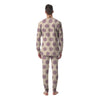 Cream And Brown Polka Dot Men's Pajamas-grizzshop