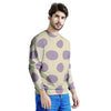 Cream And Brown Polka Dot Men's Sweatshirt-grizzshop