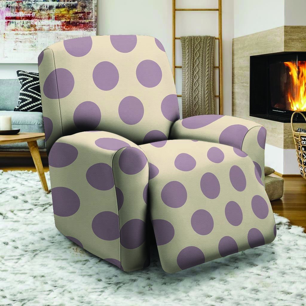 Cream And Brown Polka Dot Recliner Cover-grizzshop