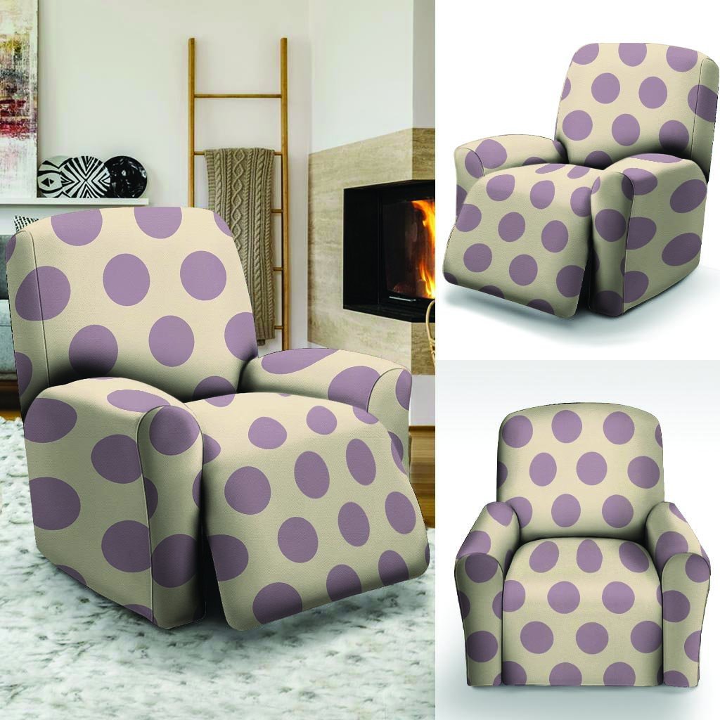 Cream And Brown Polka Dot Recliner Cover-grizzshop