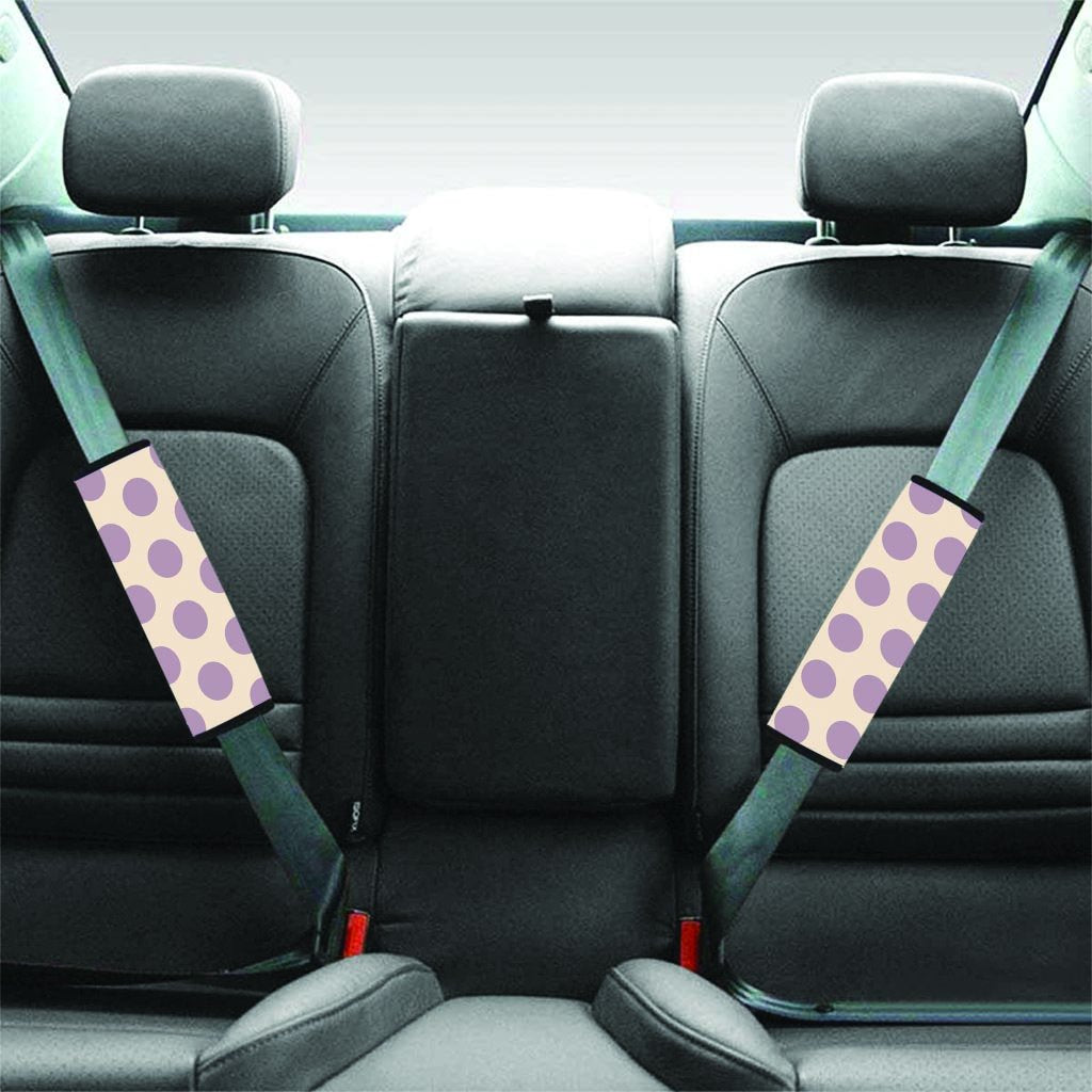 Cream And Brown Polka Dot Seat Belt Cover-grizzshop