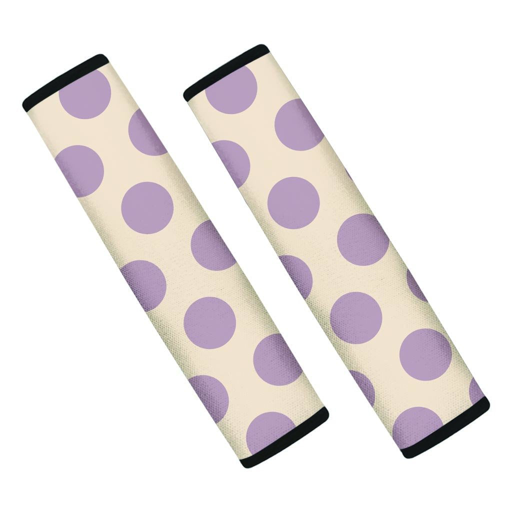 Cream And Brown Polka Dot Seat Belt Cover-grizzshop