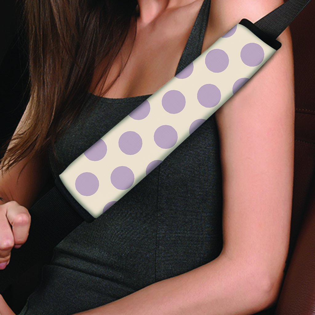 Cream And Brown Polka Dot Seat Belt Cover-grizzshop