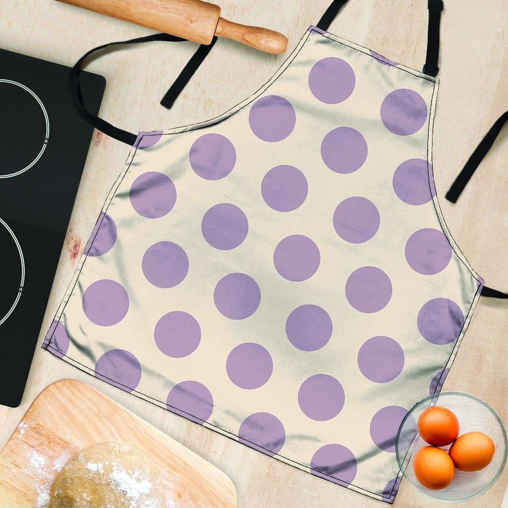 Cream And Brown Polka Dot Women's Apron-grizzshop