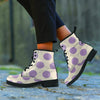 Cream And Brown Polka Dot Women's Boots-grizzshop