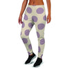 Cream And Brown Polka Dot Women's Joggers-grizzshop