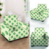 Cream And Emerald Polka Dot Armchair Cover-grizzshop