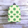 Cream And Emerald Polka Dot Backpack-grizzshop