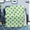 Cream And Emerald Polka Dot Blanket-grizzshop