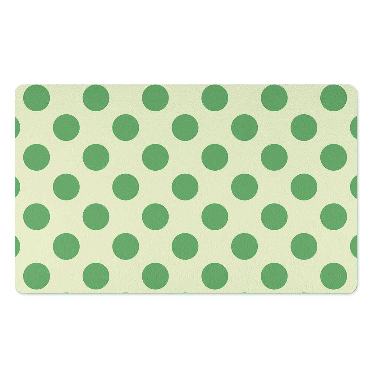 Cream And Emerald Polka Dot Door Mat-grizzshop