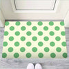 Cream And Emerald Polka Dot Door Mat-grizzshop