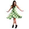 Cream And Emerald Polka Dot Dress-grizzshop