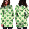 Cream And Emerald Polka Dot Hoodie Dress-grizzshop