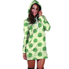 Cream And Emerald Polka Dot Hoodie Dress-grizzshop