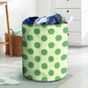 Cream And Emerald Polka Dot Laundry Basket-grizzshop