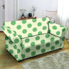 Cream And Emerald Polka Dot Loveseat Cover-grizzshop