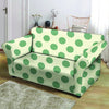 Cream And Emerald Polka Dot Loveseat Cover-grizzshop