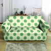 Cream And Emerald Polka Dot Loveseat Cover-grizzshop