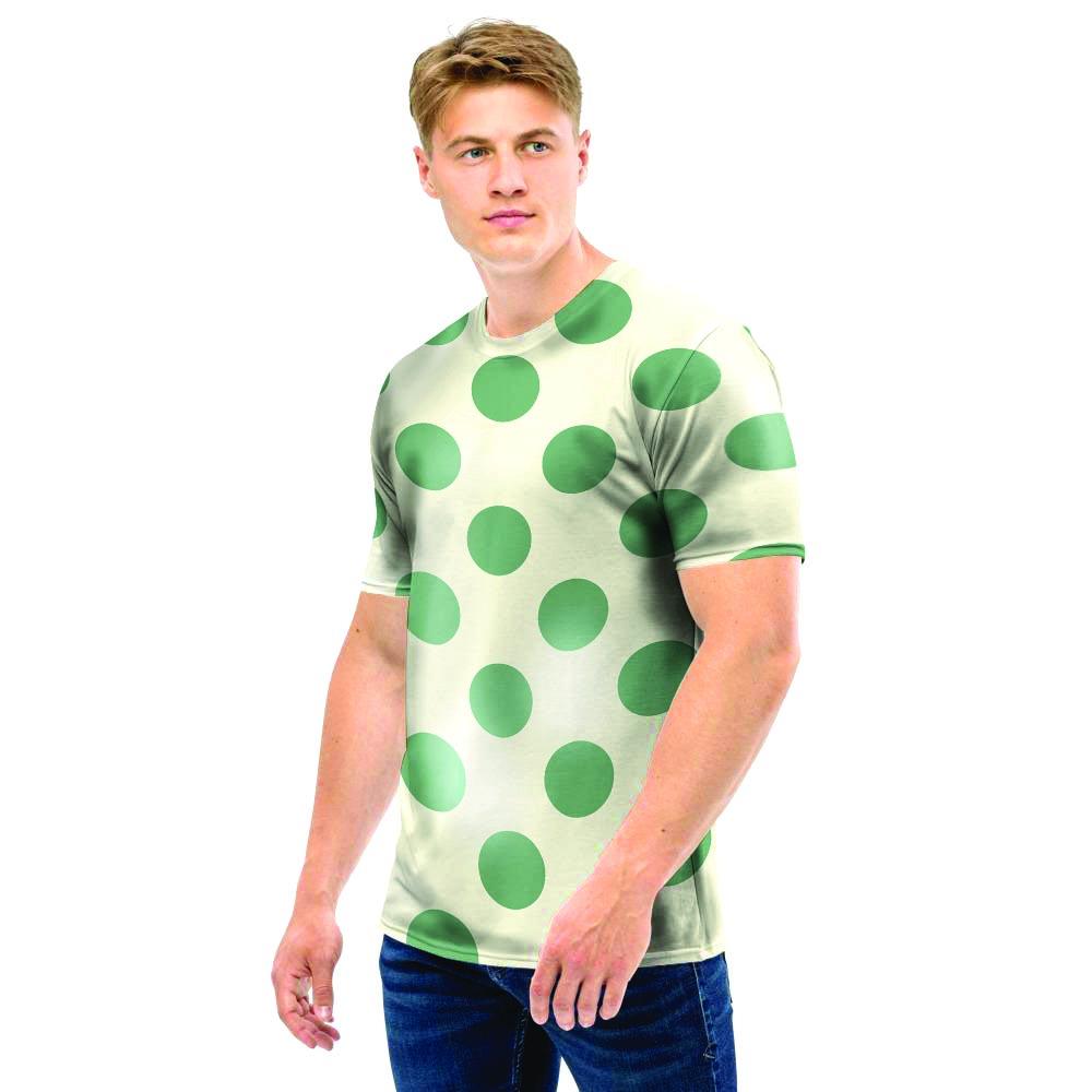 Cream And Emerald Polka Dot Men T Shirt-grizzshop