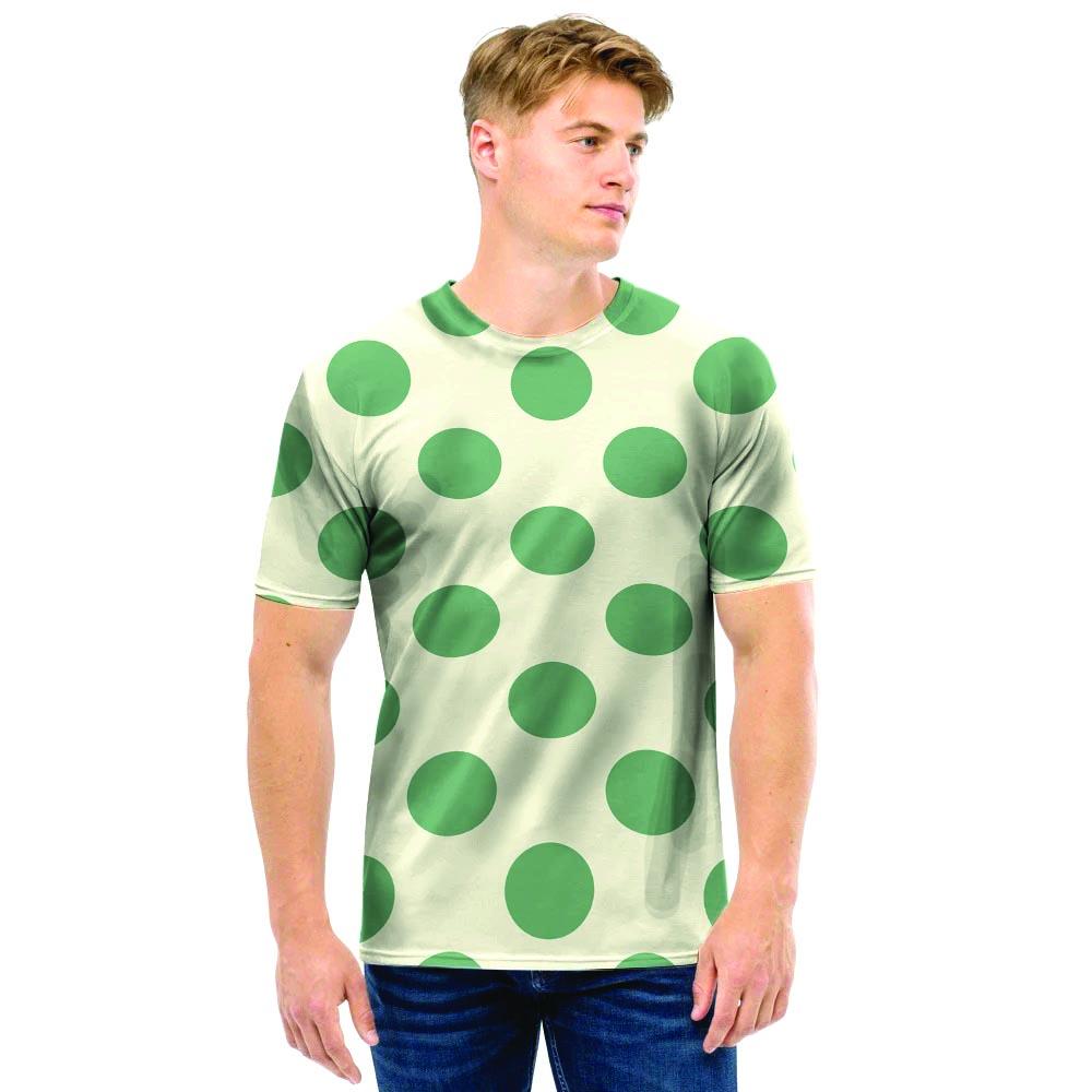 Cream And Emerald Polka Dot Men T Shirt-grizzshop