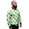 Cream And Emerald Polka Dot Men's Bomber Jacket-grizzshop