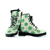 Cream And Emerald Polka Dot Men's Boots-grizzshop