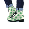 Cream And Emerald Polka Dot Men's Boots-grizzshop