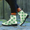 Cream And Emerald Polka Dot Men's Boots-grizzshop