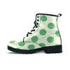 Cream And Emerald Polka Dot Men's Boots-grizzshop