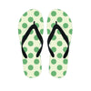 Cream And Emerald Polka Dot Men's Flip Flops-grizzshop