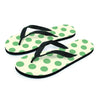 Cream And Emerald Polka Dot Men's Flip Flops-grizzshop