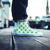 Cream And Emerald Polka Dot Men's High Top Shoes-grizzshop