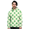 Cream And Emerald Polka Dot Men's Hoodie-grizzshop