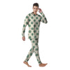 Cream And Emerald Polka Dot Men's Pajamas-grizzshop