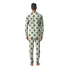 Cream And Emerald Polka Dot Men's Pajamas-grizzshop