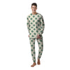 Cream And Emerald Polka Dot Men's Pajamas-grizzshop