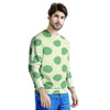 Cream And Emerald Polka Dot Men's Sweatshirt-grizzshop