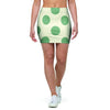 Cream And Emerald Polka Dot Mini Skirt-grizzshop