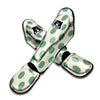 Cream And Emerald Polka Dot Muay Thai Shin Guard-grizzshop