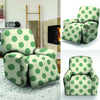 Cream And Emerald Polka Dot Recliner Cover-grizzshop