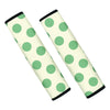 Cream And Emerald Polka Dot Seat Belt Cover-grizzshop