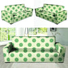 Cream And Emerald Polka Dot Sofa Cover-grizzshop