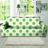 Cream And Emerald Polka Dot Sofa Cover-grizzshop