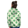 Cream And Emerald Polka Dot Women's Hoodie-grizzshop