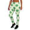 Cream And Emerald Polka Dot Women's Joggers-grizzshop