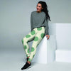 Cream And Emerald Polka Dot Women's Joggers-grizzshop