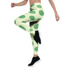 Cream And Emerald Polka Dot Women's Leggings-grizzshop