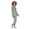 Cream And Emerald Polka Dot Women's Pajamas-grizzshop