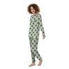 Cream And Emerald Polka Dot Women's Pajamas-grizzshop